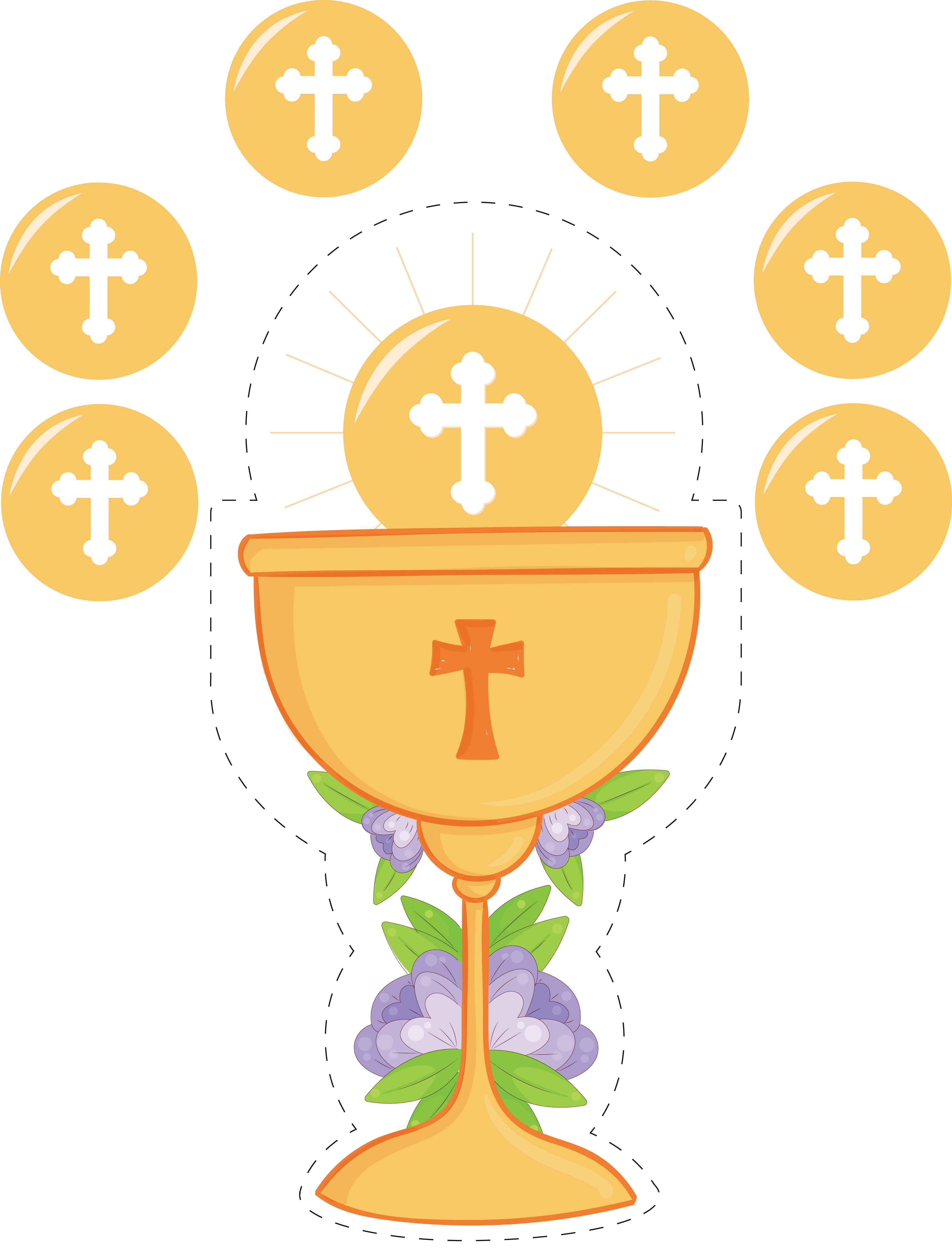 Tortenaufleger Kelch und Hostie