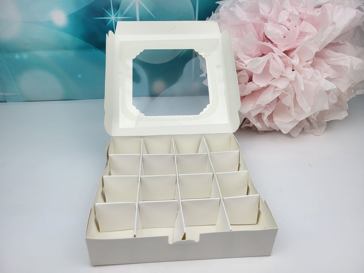 Pralinen Schachtel weiss 16 Stück