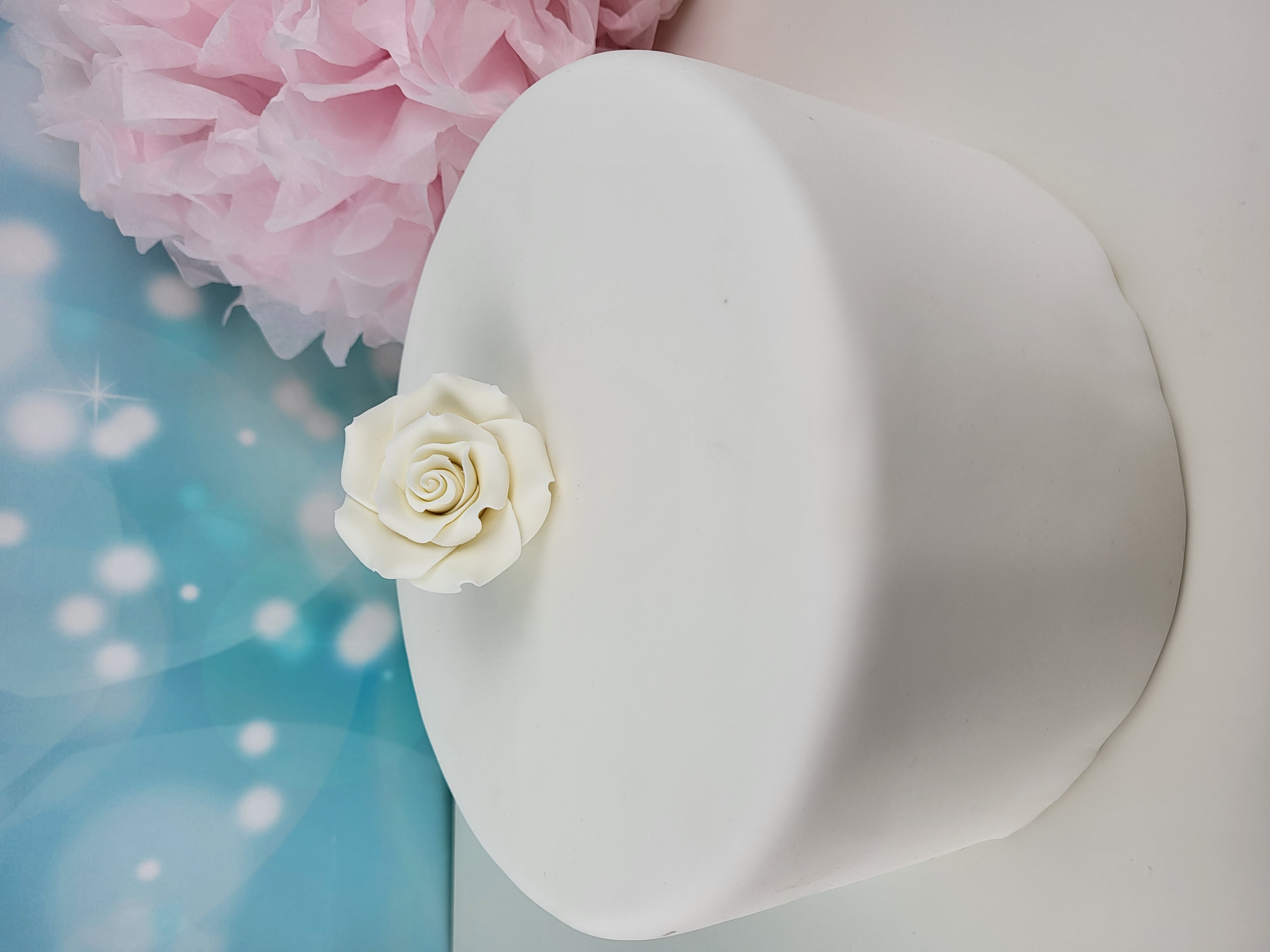 Zuckerdekoration Rose weiss