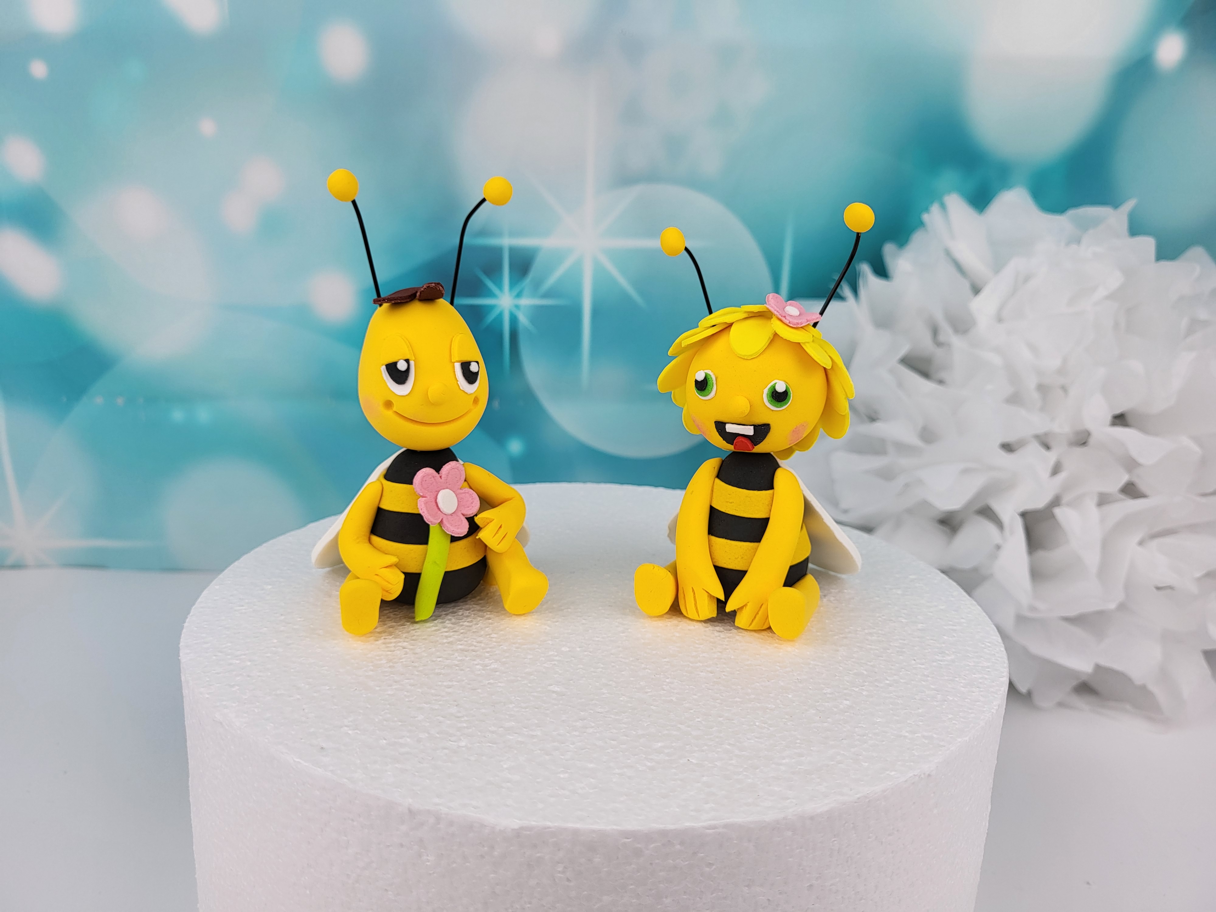 Tortenfiguren Biene Maja und Willi  Haarteil agebrochen