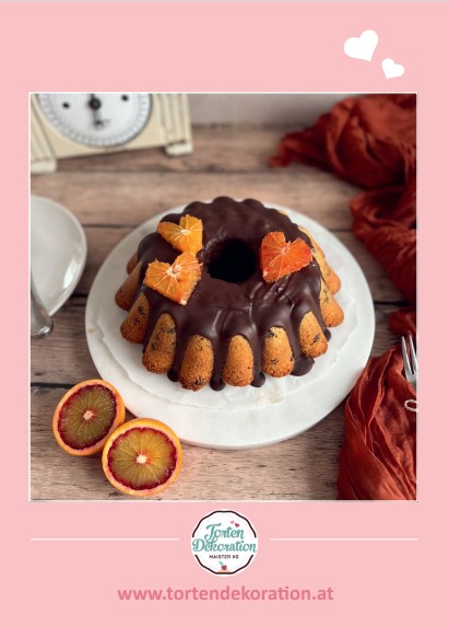 Rezeptkarte Blutorangen Schokini Kuchen