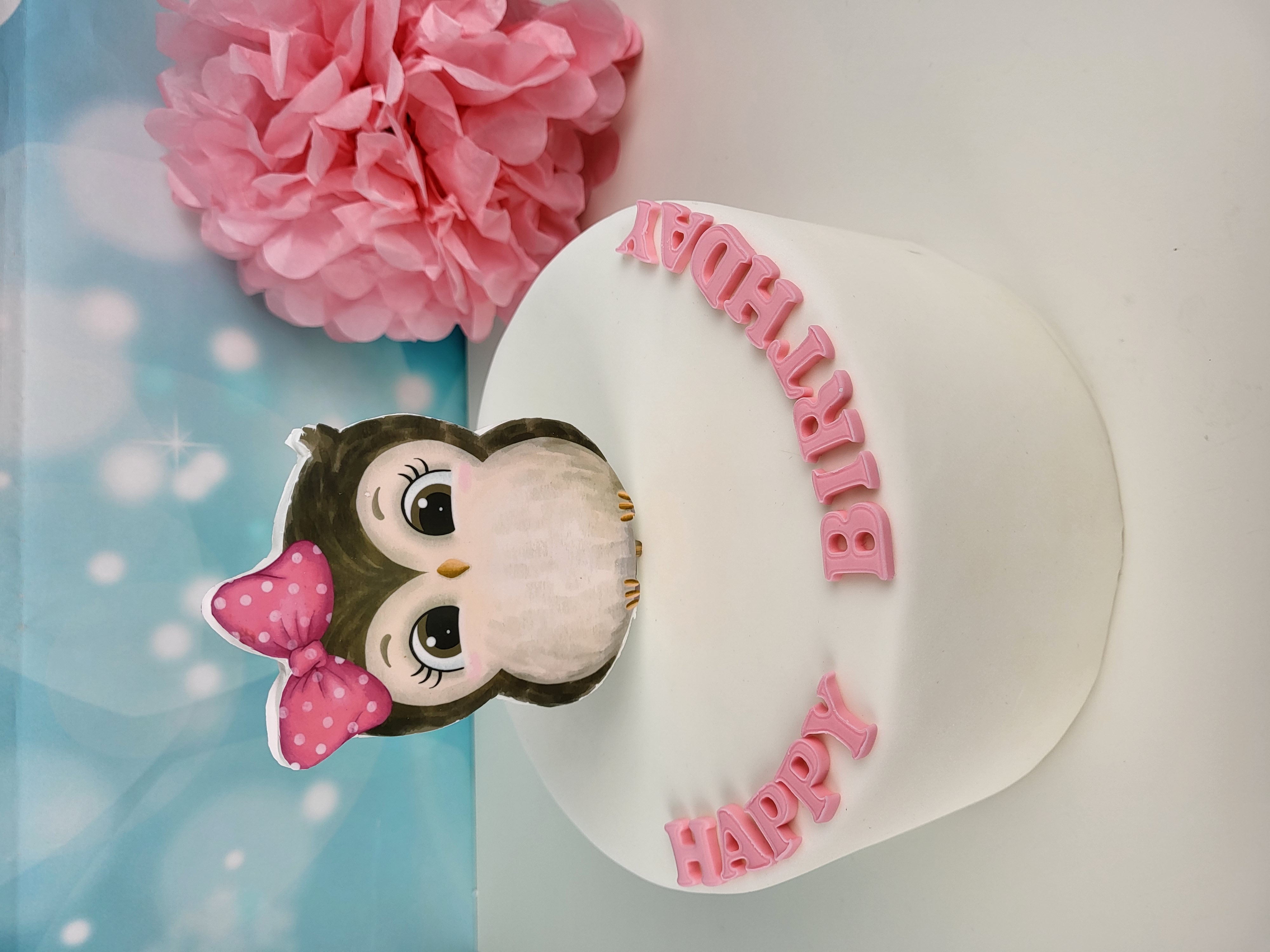 Cake Topper Eule rosa