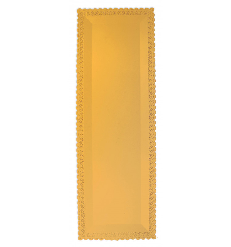 Tortenplatte mit Spitze rechteckig gold