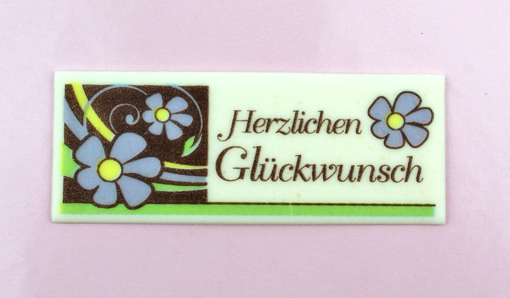 Zuckeraufleger Dekorschild | Herzlichen Glückwunsch 85 x 33 mm