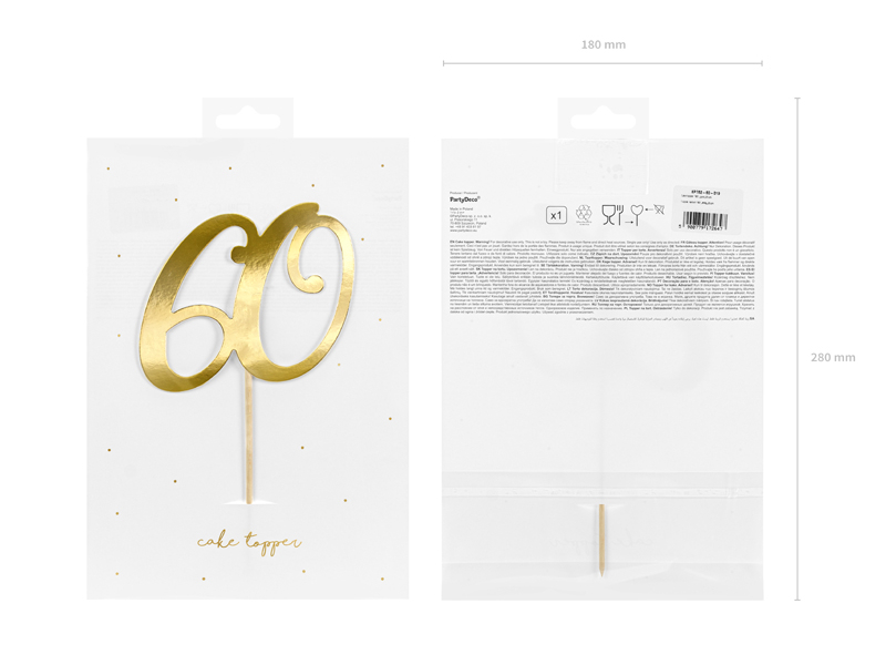 Cake Topper Zahl 50 gold