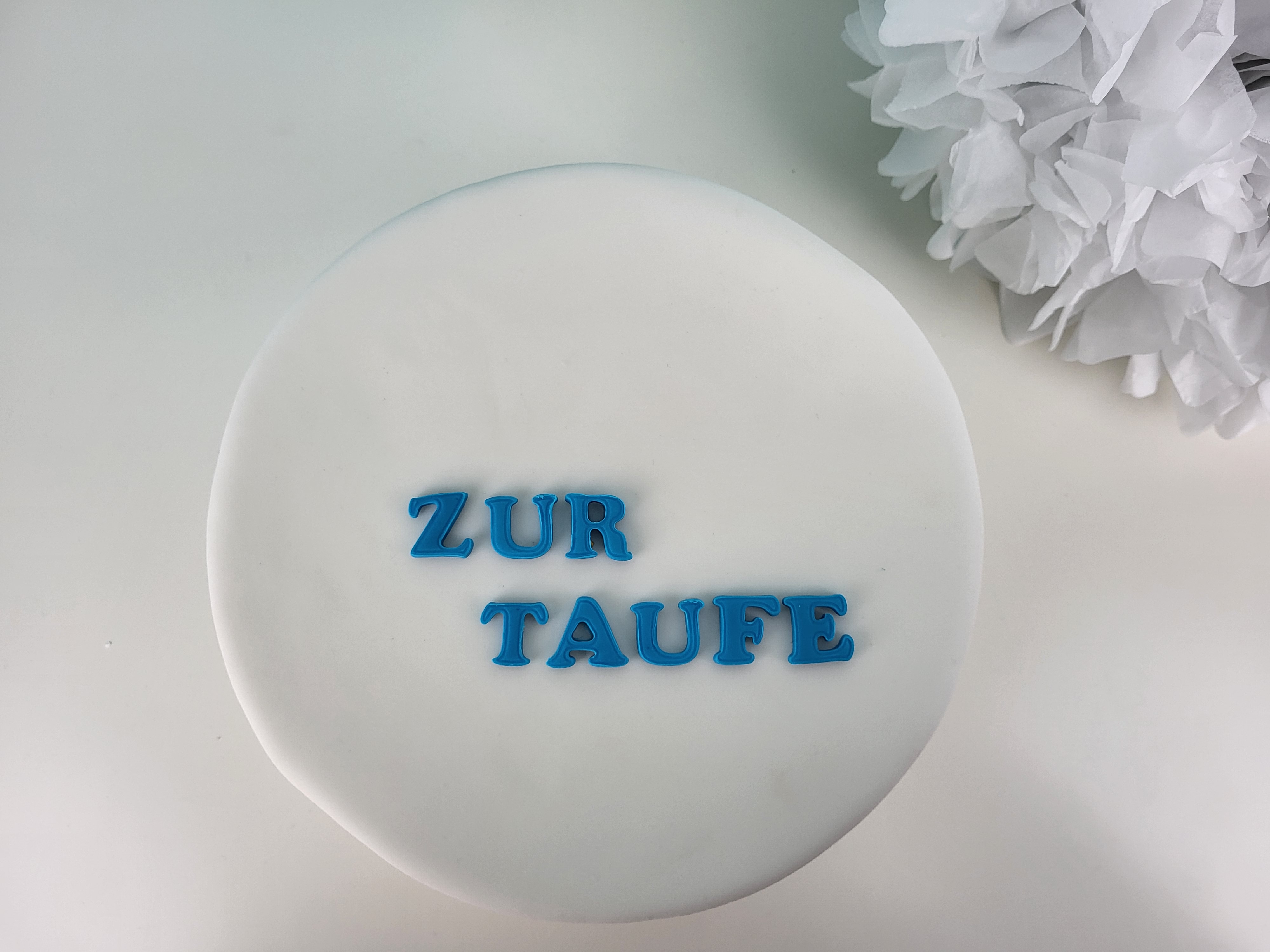 Schrift zur Taufe blau