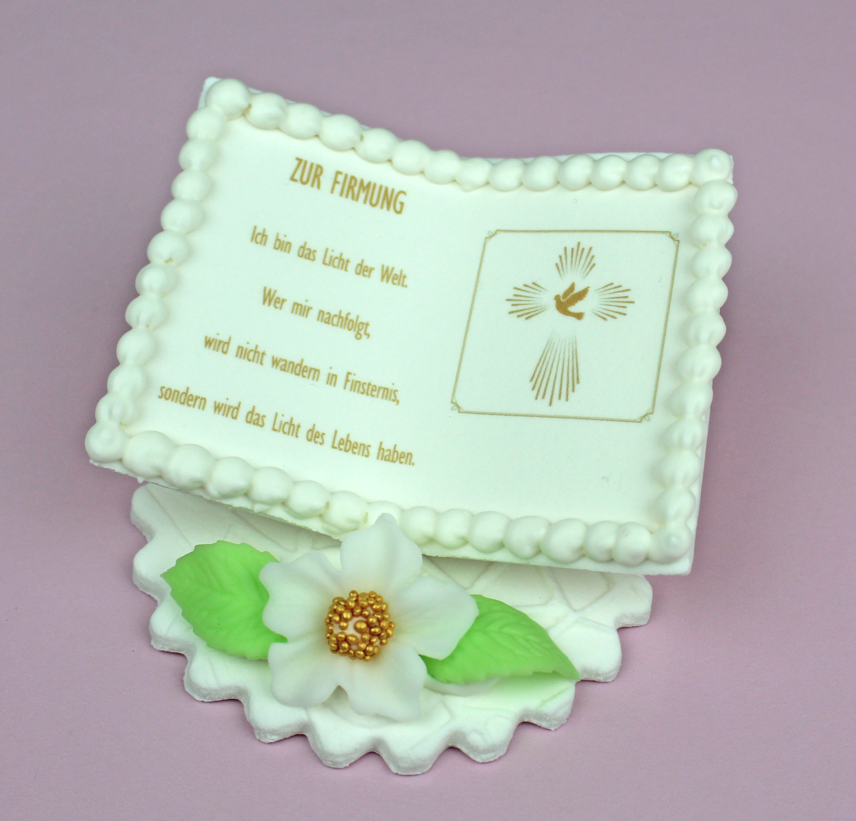 Zuckerdekoration Firmungsbuch