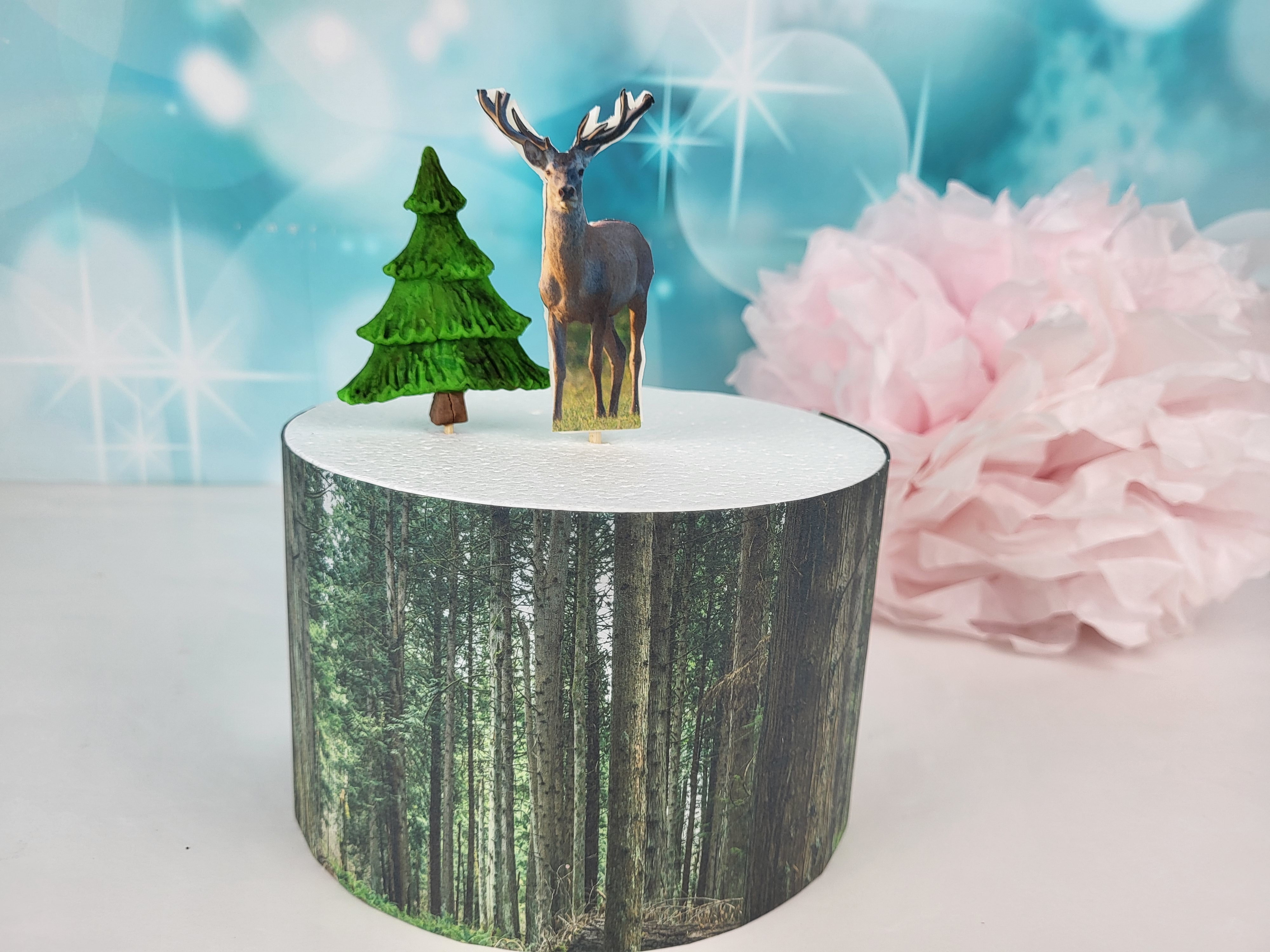 Cake Topper Hirsch mit Baum