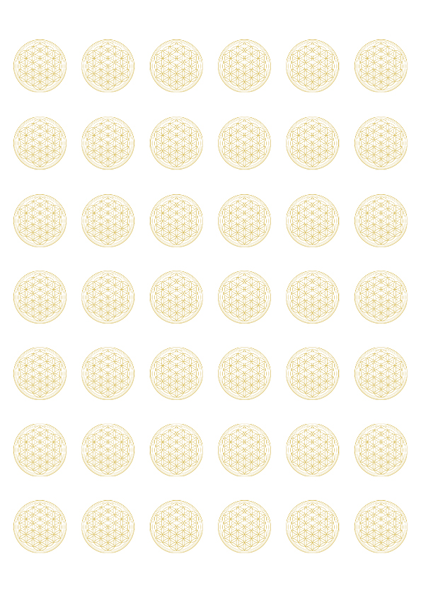 Schokoladen Transferfolie Abziehfolie "Blume des Lebens" Ø 3 cm