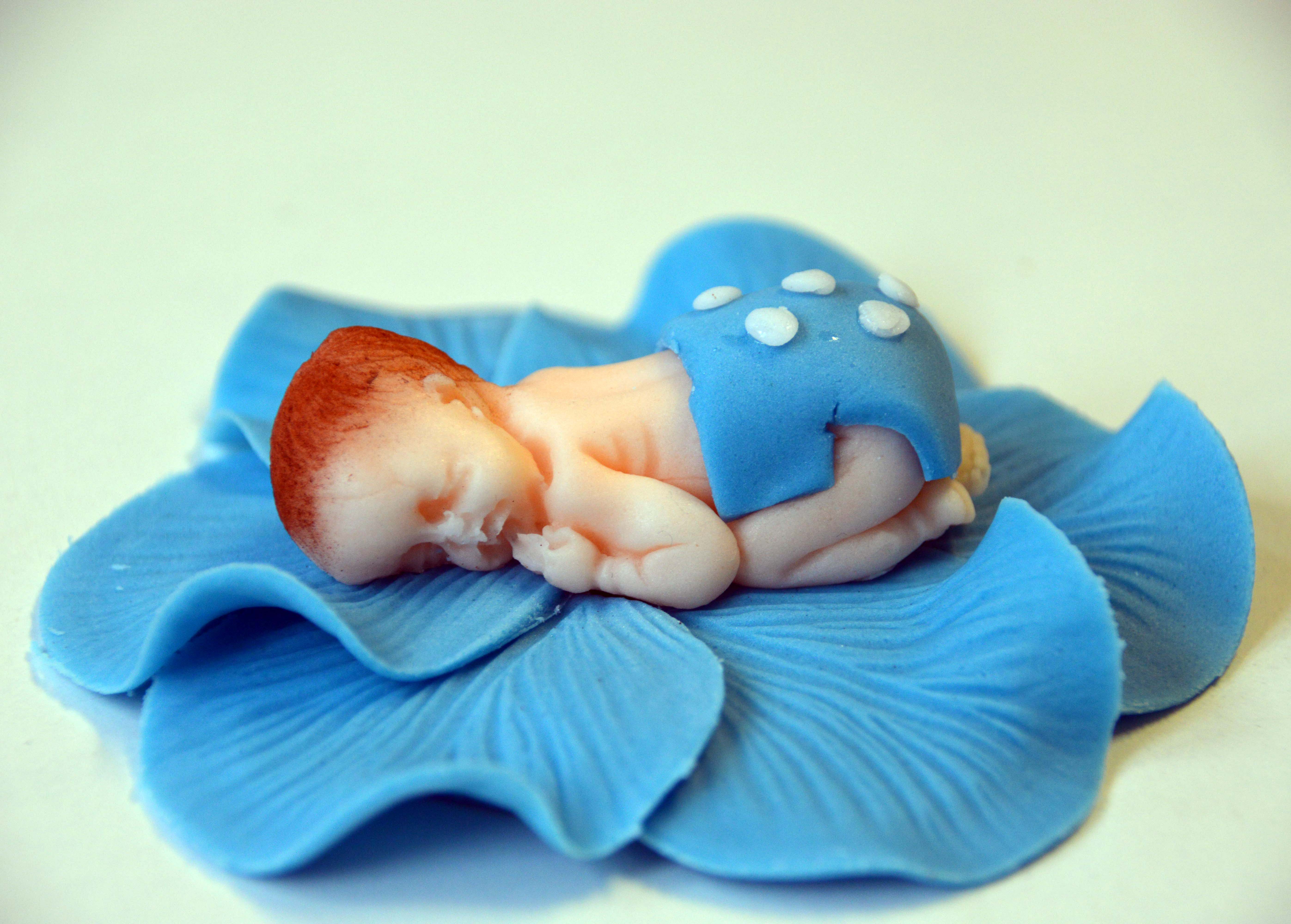 Zuckerfigur Baby blau