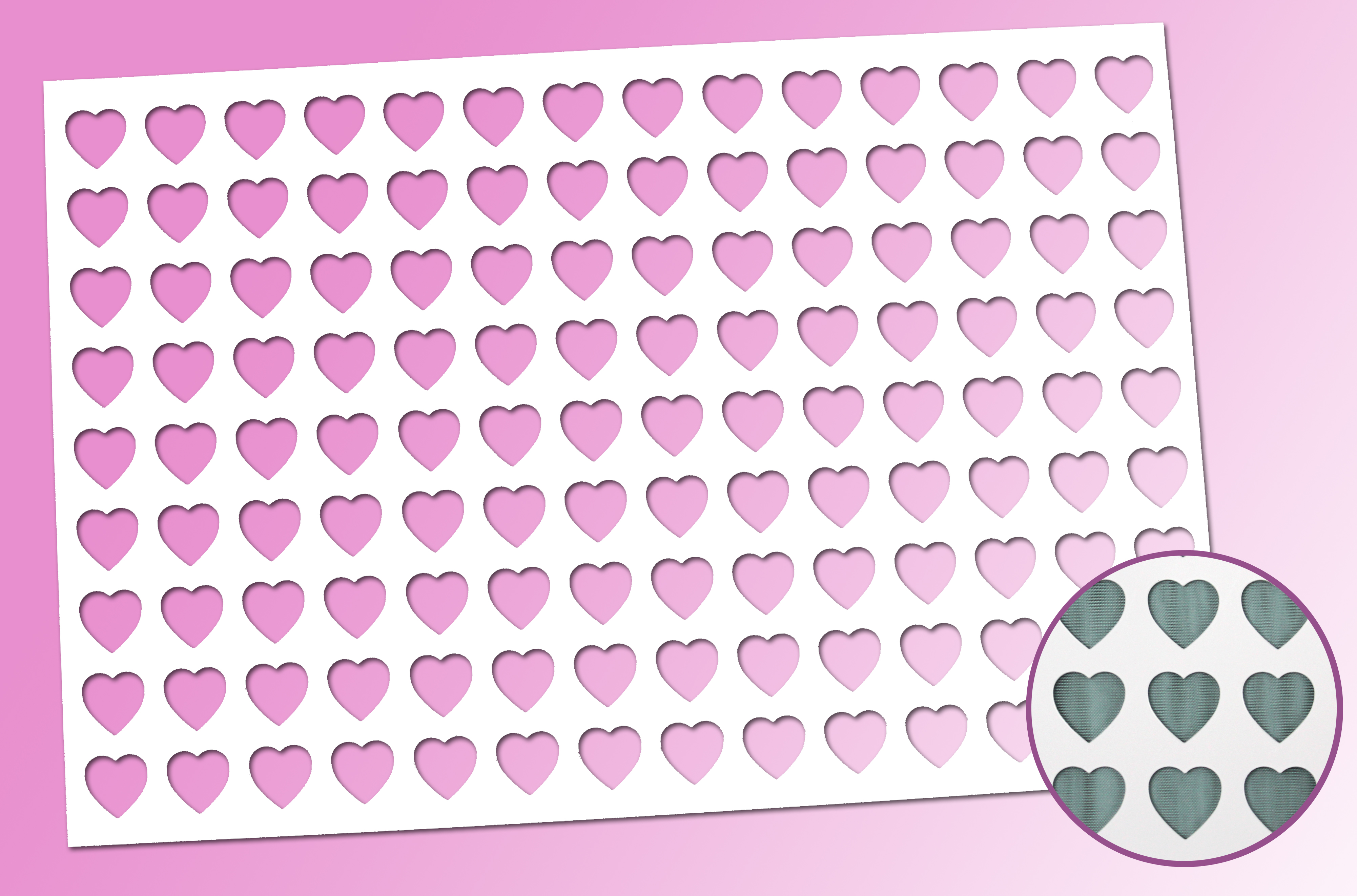 Dekorschablone Herz für Petit Fours