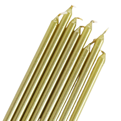 Extra hohe Kerzen Gold 18cm pk/16