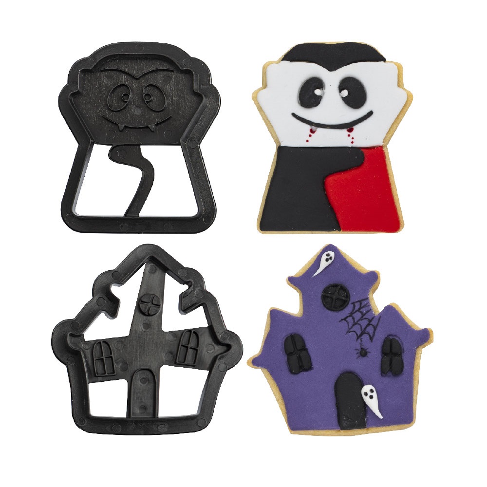 Ausstecher-Set Halloween Vampir und Spuckschloss 2er Set