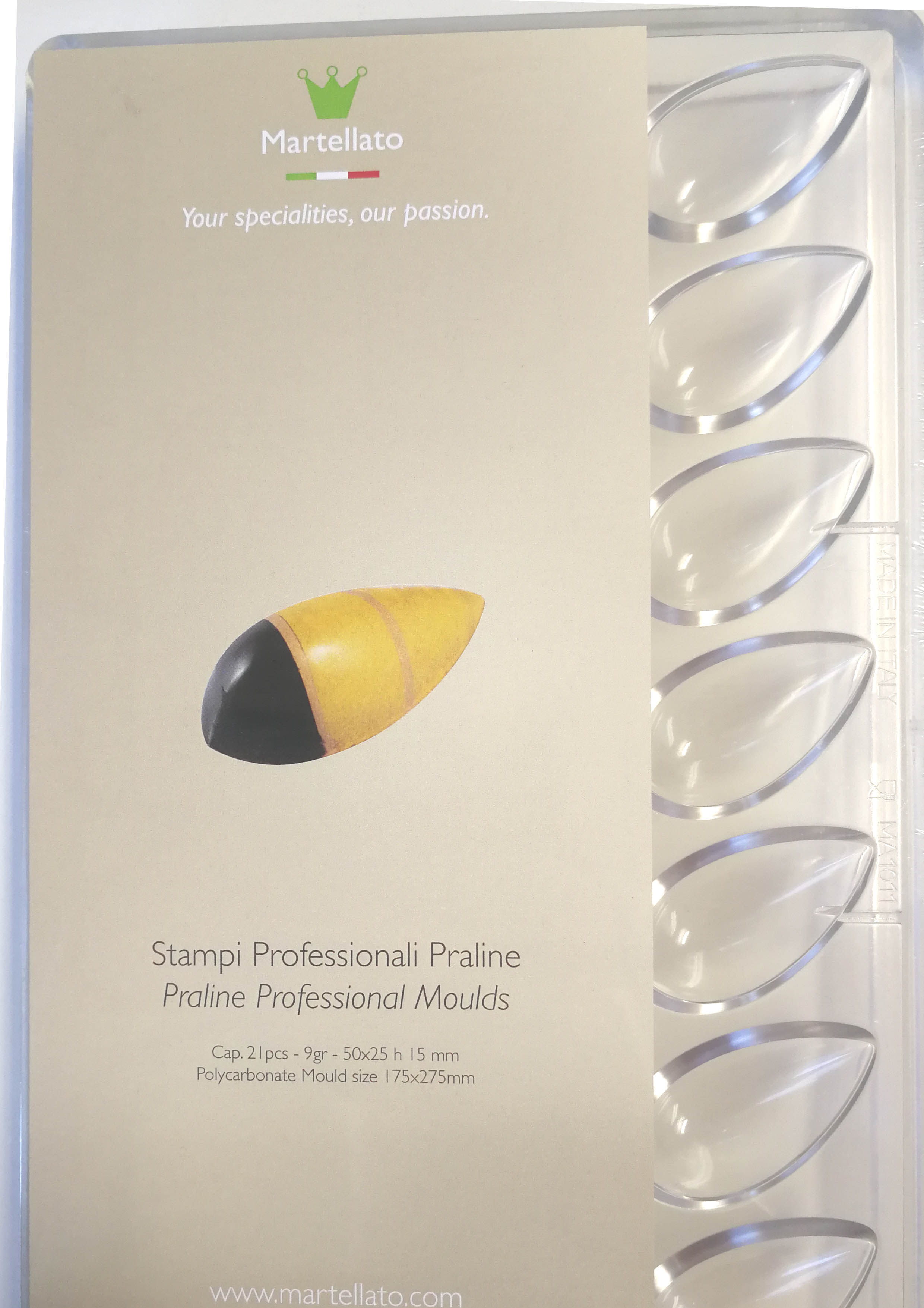 Martellato Polycarbonat MA1011 Profi Gussform Tropfen  / Lotus für Pralinen